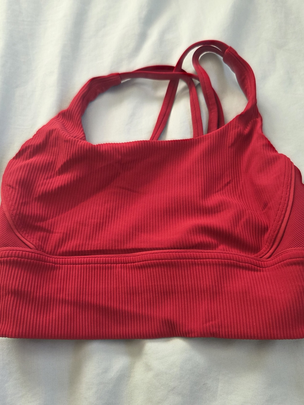 lululemon athletica Red Ribbed Sports Tank Top